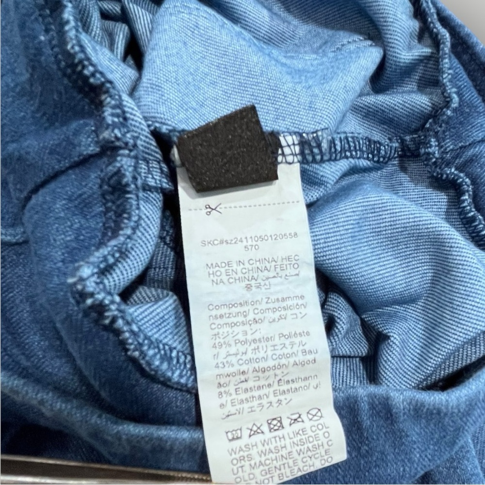 Shein Blue Women's Leggings Jeans Elastic Waist - Picture 7 of 11